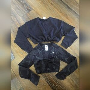 Gym Shark Black Cropped Long Sleeve Size M BUNDLE